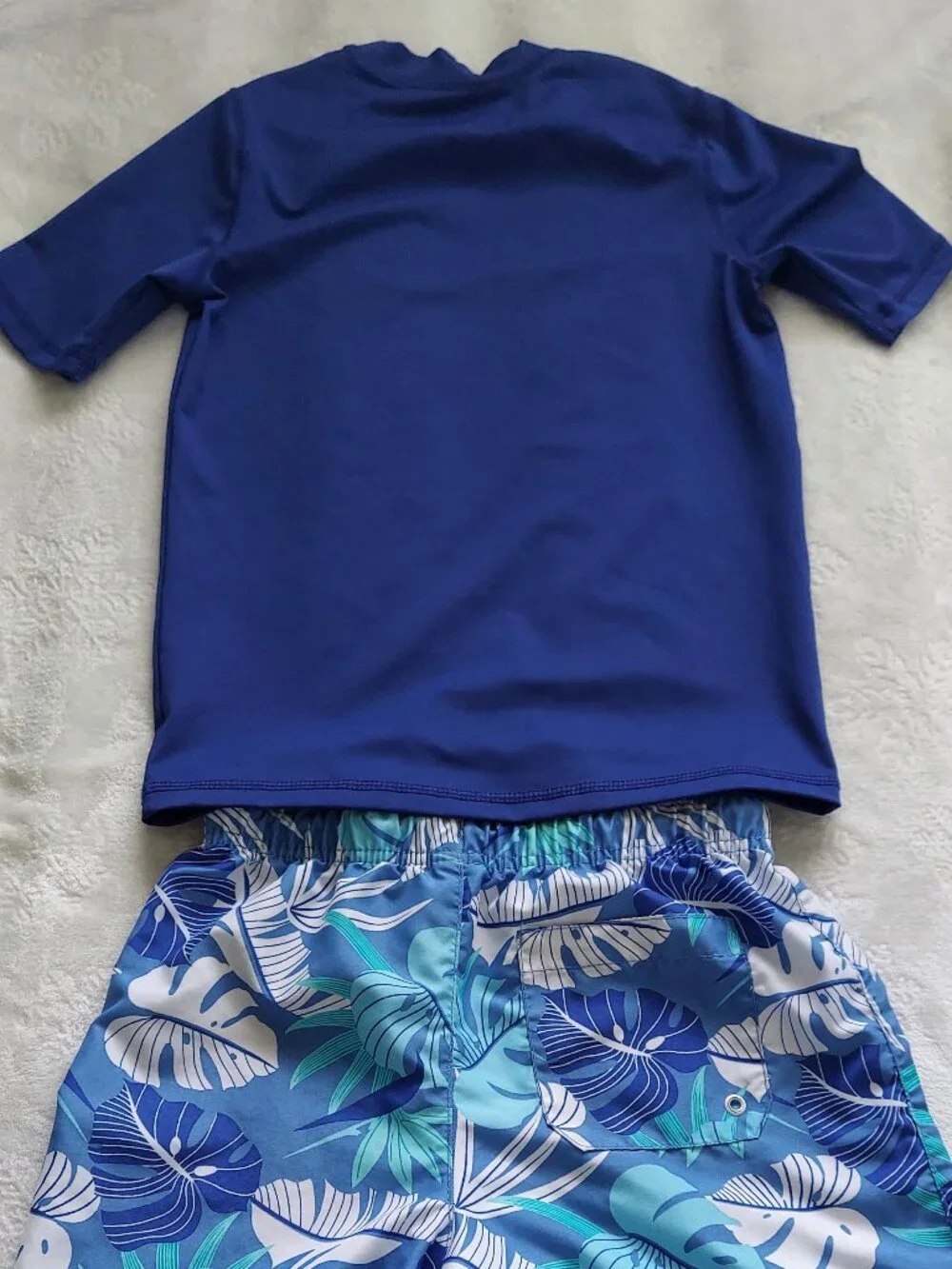 Boys Rashguard and Swim Trunks Large